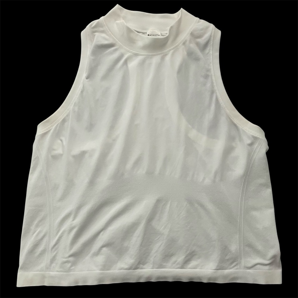 Athleta - XL- Momentum White Seamless Tank Top Racerback Yoga Gym Workout - Picture 2 of 14